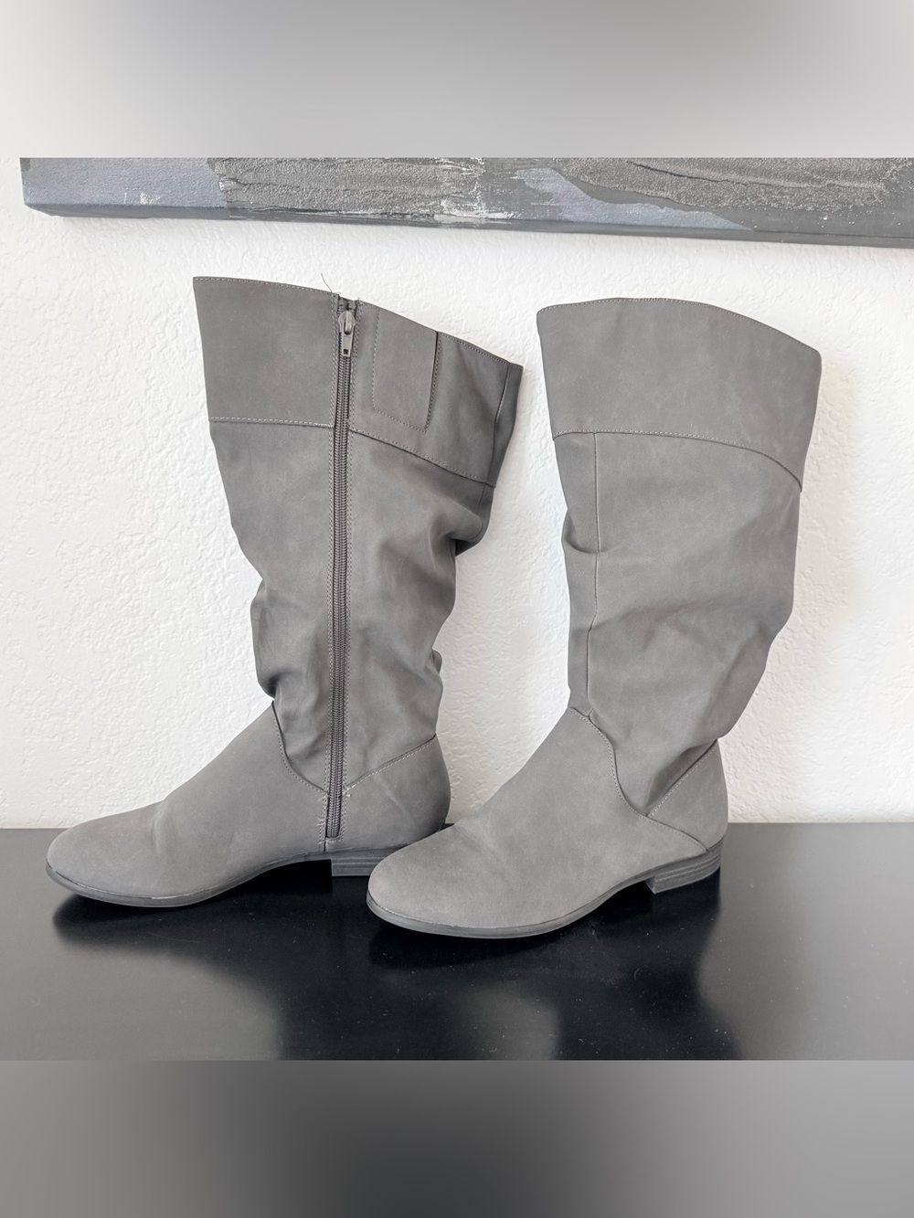 Style & Co. Gray Over-the-Knee Slouch Boots wide calf